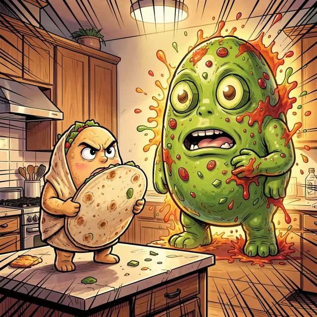 Burrito vs Guacamole Monster