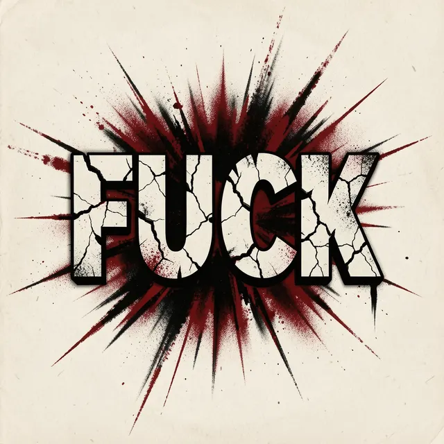 The word fuck as distressed typography