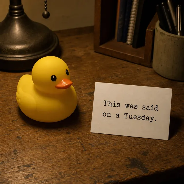 Rubber duck on desk
