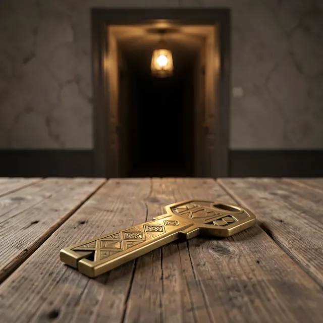 Meridian Seven key with corridor in background